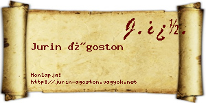 Jurin Ágoston névjegykártya